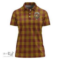Scottish MacMillan Dress Clan Tartan Polo Shirt with Family Crest For Women, Women's Scottish Polo Shirt Scottish Plaid Tartan Plaid - ScotsTee - scotstee.com