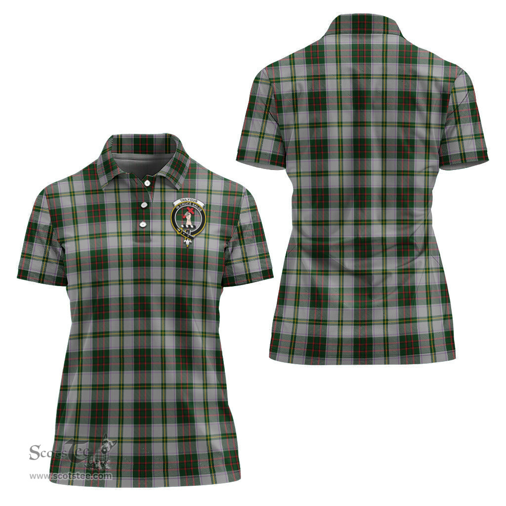 Scottish Taylor Dress Clan Tartan Polo Shirt with Family Crest For Women, Women's Scottish Polo Shirt Scottish Plaid Tartan Plaid - ScotsTee - scotstee.com