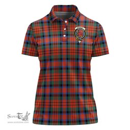 Scottish MacDuff Ancient Clan Tartan Polo Shirt with Family Crest For Women, Women's Scottish Polo Shirt Scottish Plaid Tartan Plaid - ScotsTee - scotstee.com