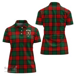 Scottish Stewart Atholl Modern Clan Tartan Polo Shirt with Family Crest For Women, Women's Scottish Polo Shirt Scottish Plaid Tartan Plaid - ScotsTee - scotstee.com