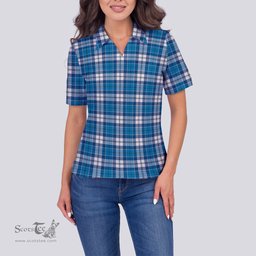 Scottish Roberton Clan Tartan Polo Shirt For Women, Women's Scottish Polo Shirt Scottish Plaid Tartan Plaid - ScotsTee - scotstee.com