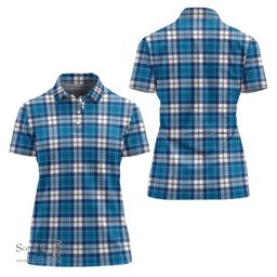 Scottish Roberton Clan Tartan Polo Shirt For Women, Women's Scottish Polo Shirt Scottish Plaid Tartan Plaid - ScotsTee - scotstee.com