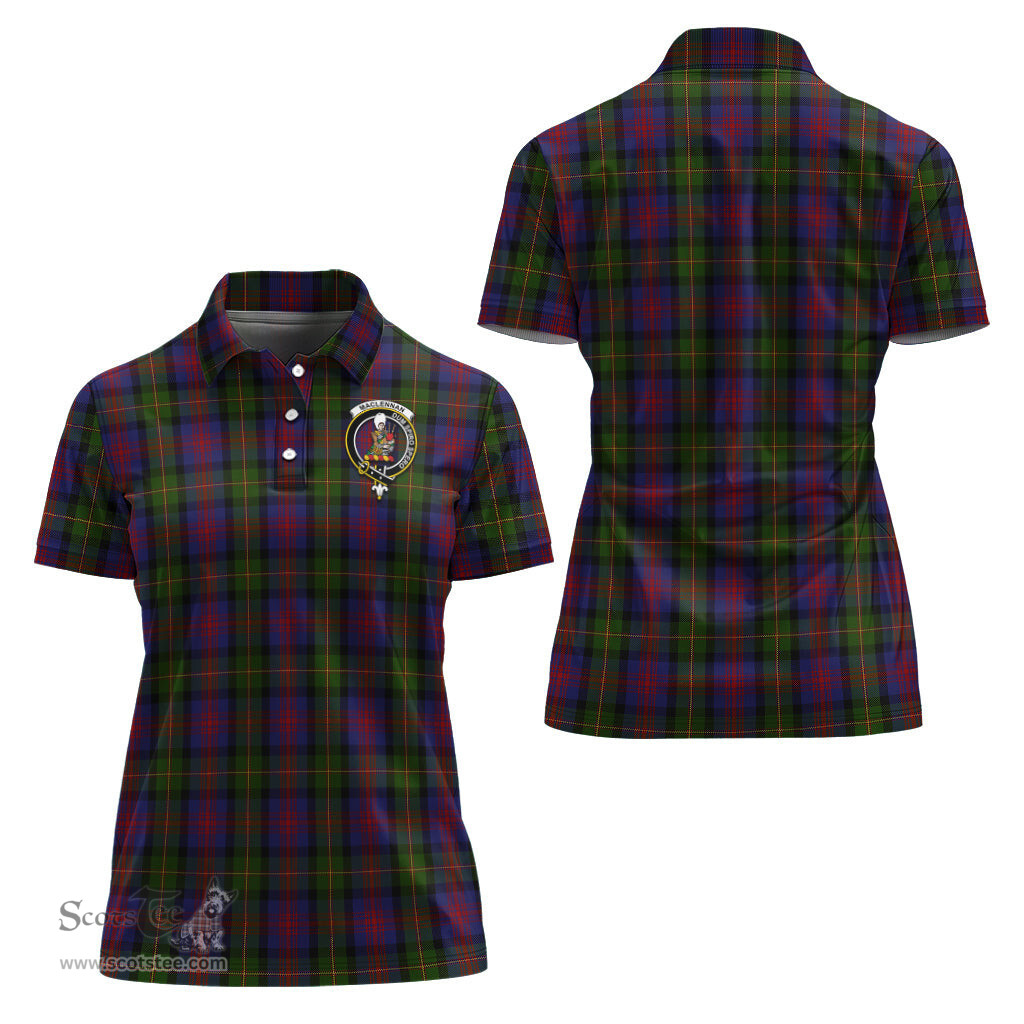 Scottish MacLennan Clan Tartan Polo Shirt with Family Crest For Women, Women's Scottish Polo Shirt Scottish Plaid Tartan Plaid - ScotsTee - scotstee.com