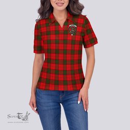 Scottish Maxwell Modern Clan Tartan Polo Shirt with Family Crest For Women, Women's Scottish Polo Shirt Scottish Plaid Tartan Plaid - ScotsTee - scotstee.com