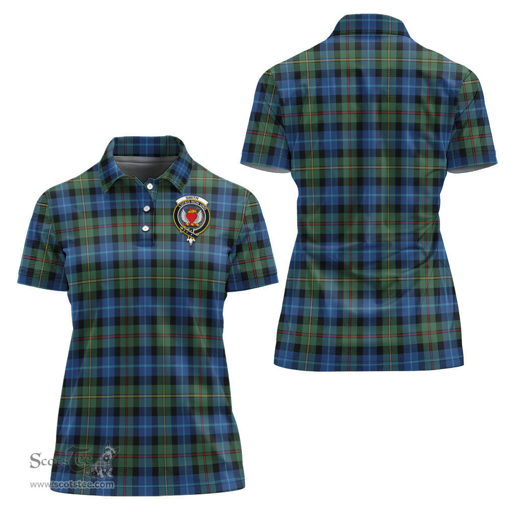 Scottish Smith Ancient Clan Tartan Polo Shirt with Family Crest For Women, Women's Scottish Polo Shirt Scottish Plaid Tartan Plaid - ScotsTee - scotstee.com