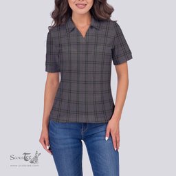 Scottish Stewart Grey Clan Tartan Polo Shirt For Women, Women's Scottish Polo Shirt Scottish Plaid Tartan Plaid - ScotsTee - scotstee.com