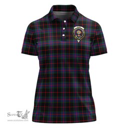 Scottish Nairn Clan Tartan Polo Shirt with Family Crest For Women, Women's Scottish Polo Shirt Scottish Plaid Tartan Plaid - ScotsTee - scotstee.com