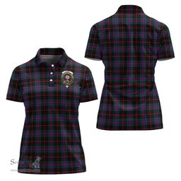 Scottish Nairn Clan Tartan Polo Shirt with Family Crest For Women, Women's Scottish Polo Shirt Scottish Plaid Tartan Plaid - ScotsTee - scotstee.com