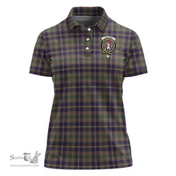 Scottish Taylor Weathered Clan Tartan Polo Shirt with Family Crest For Women, Women's Scottish Polo Shirt Scottish Plaid Tartan Plaid - ScotsTee - scotstee.com