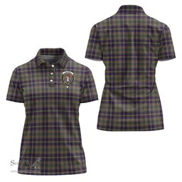 Scottish Taylor Weathered Clan Tartan Polo Shirt with Family Crest For Women, Women's Scottish Polo Shirt Scottish Plaid Tartan Plaid - ScotsTee - scotstee.com