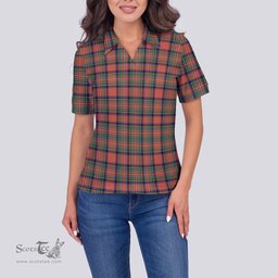 Scottish Stewart Royal Ancient Clan Tartan Polo Shirt For Women, Women's Scottish Polo Shirt Scottish Plaid Tartan Plaid - ScotsTee - scotstee.com