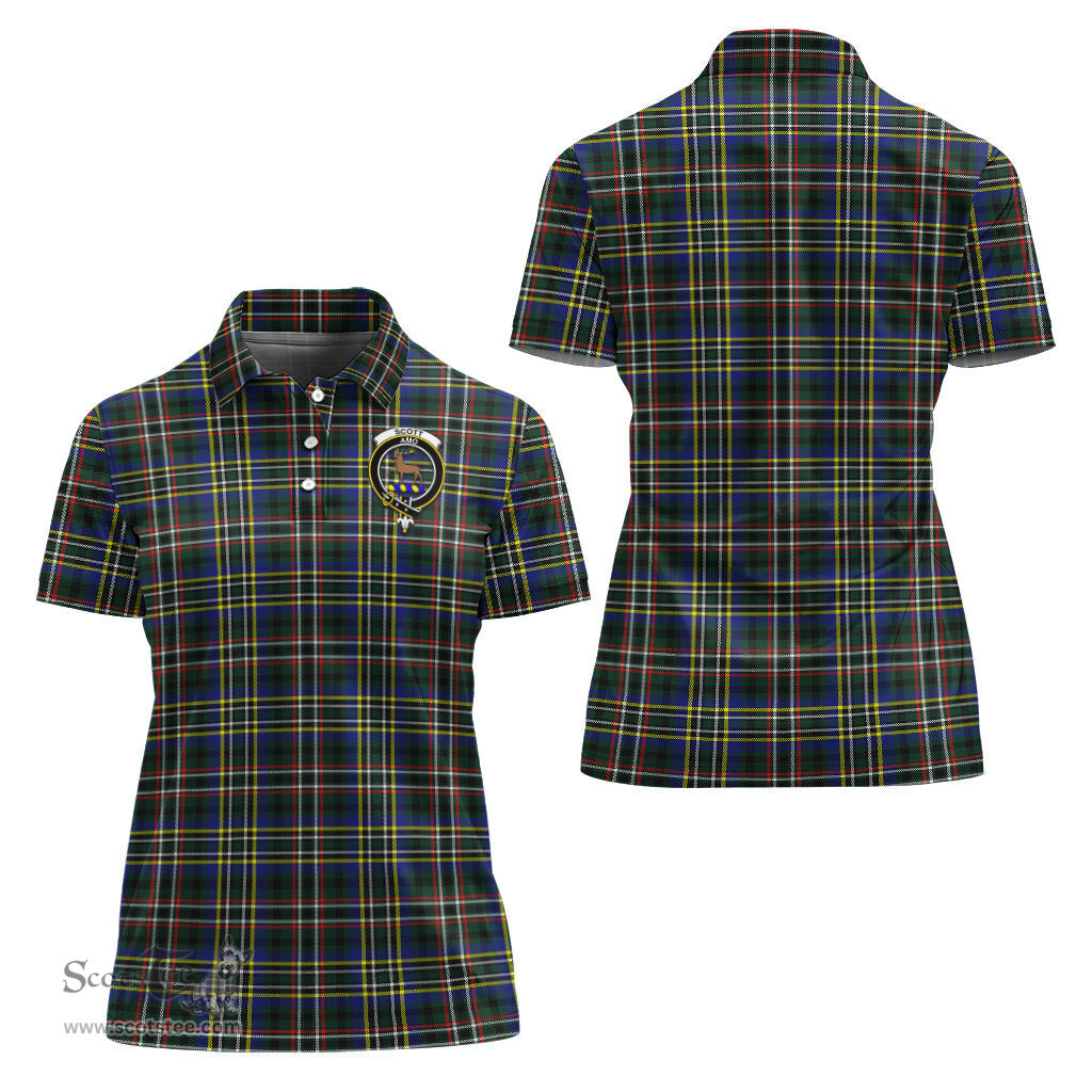 Scottish Scott Green Modern Clan Tartan Polo Shirt with Family Crest For Women, Women's Scottish Polo Shirt Scottish Plaid Tartan Plaid - ScotsTee - scotstee.com