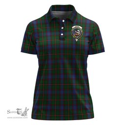 Scottish Skene Clan Tartan Polo Shirt with Family Crest For Women, Women's Scottish Polo Shirt Scottish Plaid Tartan Plaid - ScotsTee - scotstee.com