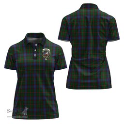 Scottish Skene Clan Tartan Polo Shirt with Family Crest For Women, Women's Scottish Polo Shirt Scottish Plaid Tartan Plaid - ScotsTee - scotstee.com