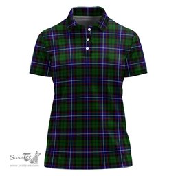 Scottish Russell Modern Clan Tartan Polo Shirt For Women, Women's Scottish Polo Shirt Scottish Plaid Tartan Plaid - ScotsTee - scotstee.com