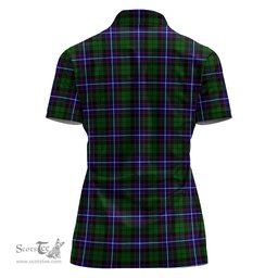 Scottish Russell Modern Clan Tartan Polo Shirt For Women, Women's Scottish Polo Shirt Scottish Plaid Tartan Plaid - ScotsTee - scotstee.com