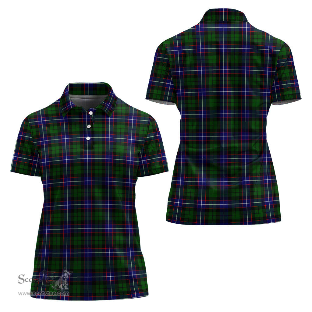 Scottish Russell Modern Clan Tartan Polo Shirt For Women, Women's Scottish Polo Shirt Scottish Plaid Tartan Plaid - ScotsTee - scotstee.com