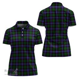 Scottish Russell Modern Clan Tartan Polo Shirt For Women, Women's Scottish Polo Shirt Scottish Plaid Tartan Plaid - ScotsTee - scotstee.com