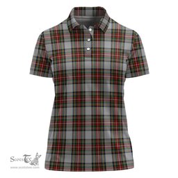 Scottish Stewart Dress Clan Tartan Polo Shirt For Women, Women's Scottish Polo Shirt Scottish Plaid Tartan Plaid - ScotsTee - scotstee.com