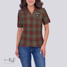 Scottish Muirhead Old Clan Tartan Polo Shirt with Family Crest For Women, Women's Scottish Polo Shirt Scottish Plaid Tartan Plaid - ScotsTee - scotstee.com