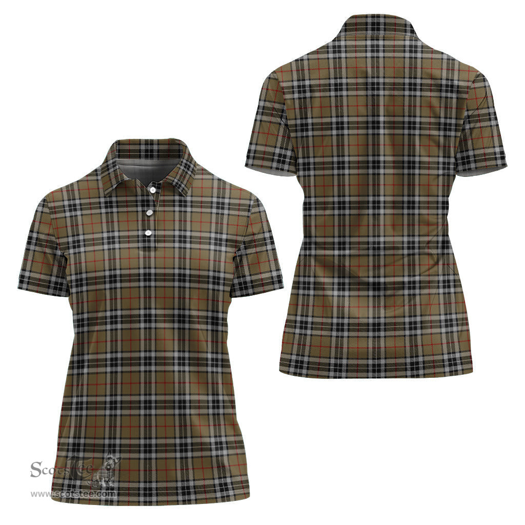 Scottish Thomson Camel Clan Tartan Polo Shirt For Women, Women's Scottish Polo Shirt Scottish Plaid Tartan Plaid - ScotsTee - scotstee.com