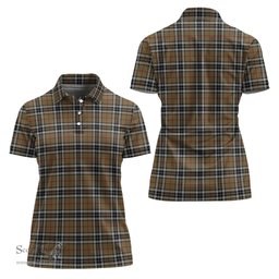 Scottish Thomson Camel Clan Tartan Polo Shirt For Women, Women's Scottish Polo Shirt Scottish Plaid Tartan Plaid - ScotsTee - scotstee.com
