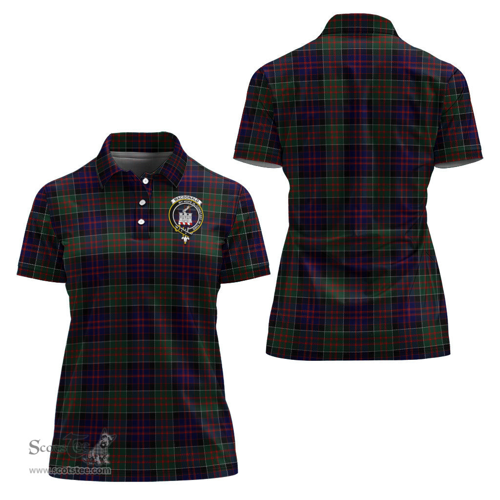 Scottish MacDonald of Clan Ranald Clan Tartan Polo Shirt with Family Crest For Women, Women's Scottish Polo Shirt Scottish Plaid Tartan Plaid - ScotsTee - scotstee.com