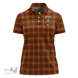 Scottish Scrymgeour Clan Tartan Polo Shirt with Family Crest For Women, Women's Scottish Polo Shirt Scottish Plaid Tartan Plaid - ScotsTee - scotstee.com
