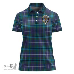 Scottish Sandilands Clan Tartan Polo Shirt with Family Crest For Women, Women's Scottish Polo Shirt Scottish Plaid Tartan Plaid - ScotsTee - scotstee.com