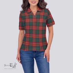 Scottish Stewart of Appin Ancient Clan Tartan Polo Shirt For Women, Women's Scottish Polo Shirt Scottish Plaid Tartan Plaid - ScotsTee - scotstee.com