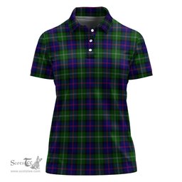 Scottish MacThomas Modern Clan Tartan Polo Shirt For Women, Women's Scottish Polo Shirt Scottish Plaid Tartan Plaid - ScotsTee - scotstee.com