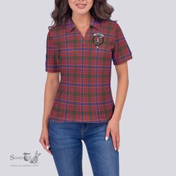 Scottish MacRae Ancient Clan Tartan Polo Shirt with Family Crest For Women, Women's Scottish Polo Shirt Scottish Plaid Tartan Plaid - ScotsTee - scotstee.com