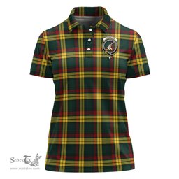 Scottish MacMillan Old Modern Clan Tartan Polo Shirt with Family Crest For Women, Women's Scottish Polo Shirt Scottish Plaid Tartan Plaid - ScotsTee - scotstee.com
