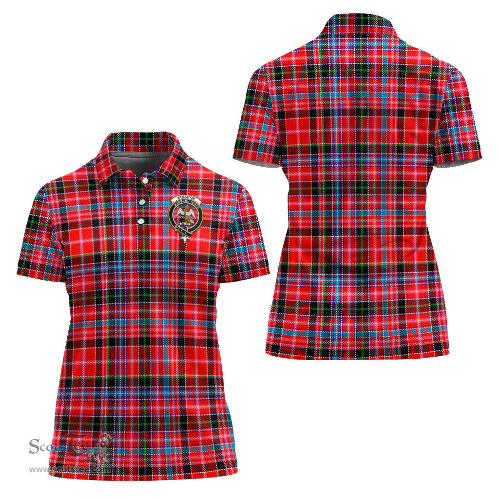 Scottish Straiton Clan Tartan Polo Shirt with Family Crest For Women, Women's Scottish Polo Shirt Scottish Plaid Tartan Plaid - ScotsTee - scotstee.com