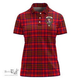 Scottish Murray of Tulloch Modern Clan Tartan Polo Shirt with Family Crest For Women, Women's Scottish Polo Shirt Scottish Plaid Tartan Plaid - ScotsTee - scotstee.com