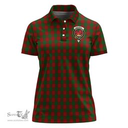 Scottish Moncrieff Clan Tartan Polo Shirt with Family Crest For Women, Women's Scottish Polo Shirt Scottish Plaid Tartan Plaid - ScotsTee - scotstee.com