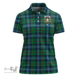 Scottish Urquhart Ancient Clan Tartan Polo Shirt with Family Crest For Women, Women's Scottish Polo Shirt Scottish Plaid Tartan Plaid - ScotsTee - scotstee.com