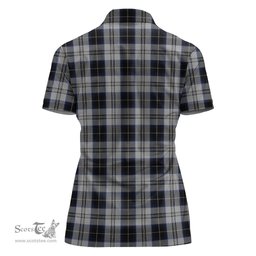 Scottish Menzies Black Dress Clan Tartan Polo Shirt For Women, Women's Scottish Polo Shirt Scottish Plaid Tartan Plaid - ScotsTee - scotstee.com