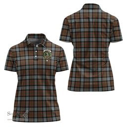 Scottish MacLaren Weathered Clan Tartan Polo Shirt with Family Crest For Women, Women's Scottish Polo Shirt Scottish Plaid Tartan Plaid - ScotsTee - scotstee.com