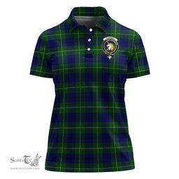 Scottish Oliphant Modern Clan Tartan Polo Shirt with Family Crest For Women, Women's Scottish Polo Shirt Scottish Plaid Tartan Plaid - ScotsTee - scotstee.com