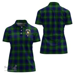 Scottish Oliphant Modern Clan Tartan Polo Shirt with Family Crest For Women, Women's Scottish Polo Shirt Scottish Plaid Tartan Plaid - ScotsTee - scotstee.com