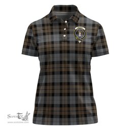 Scottish MacKay Weathered Clan Tartan Polo Shirt with Family Crest For Women, Women's Scottish Polo Shirt Scottish Plaid Tartan Plaid - ScotsTee - scotstee.com