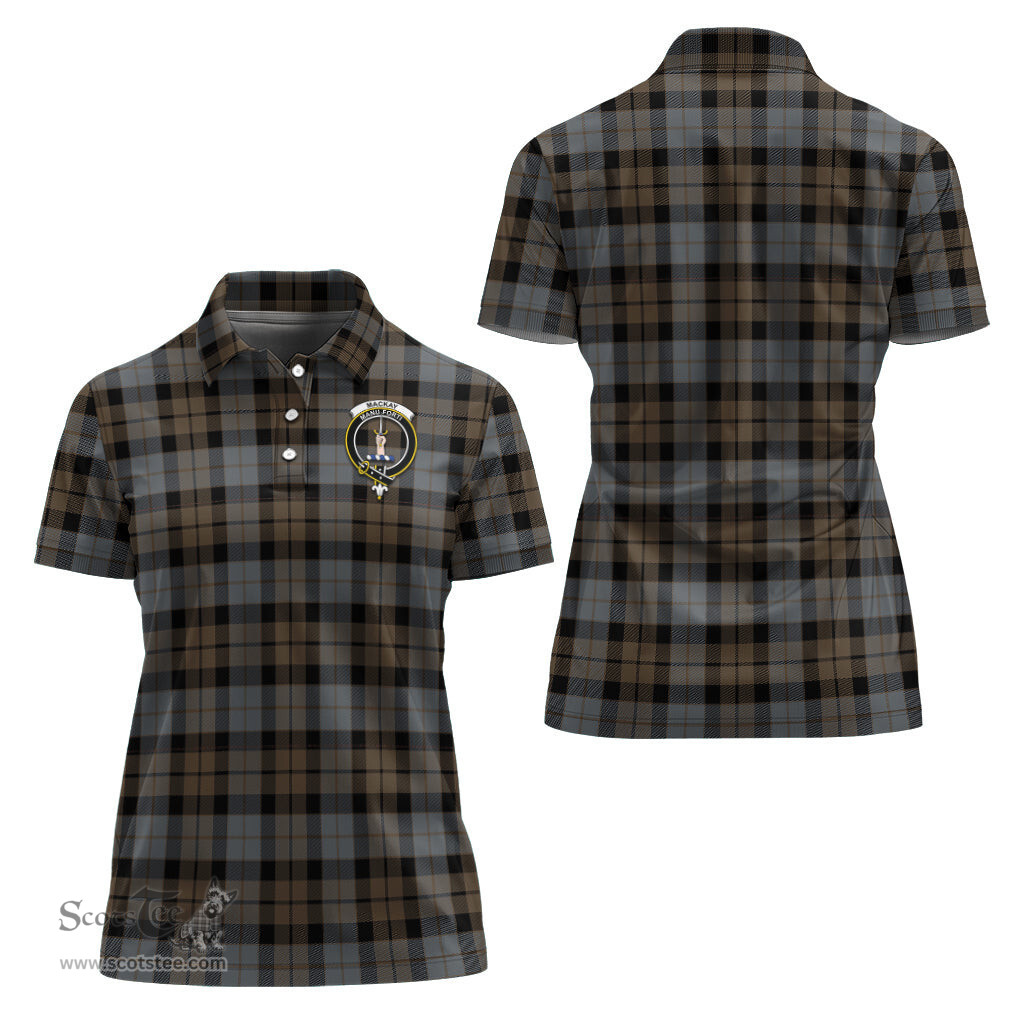 Scottish MacKay Weathered Clan Tartan Polo Shirt with Family Crest For Women, Women's Scottish Polo Shirt Scottish Plaid Tartan Plaid - ScotsTee - scotstee.com