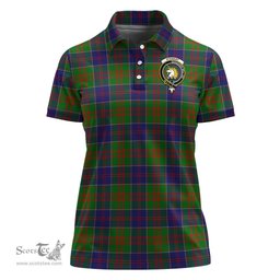 Scottish Stewart of Appin Hunting Modern Clan Tartan Polo Shirt with Family Crest For Women, Women's Scottish Polo Shirt Scottish Plaid Tartan Plaid - ScotsTee - scotstee.com