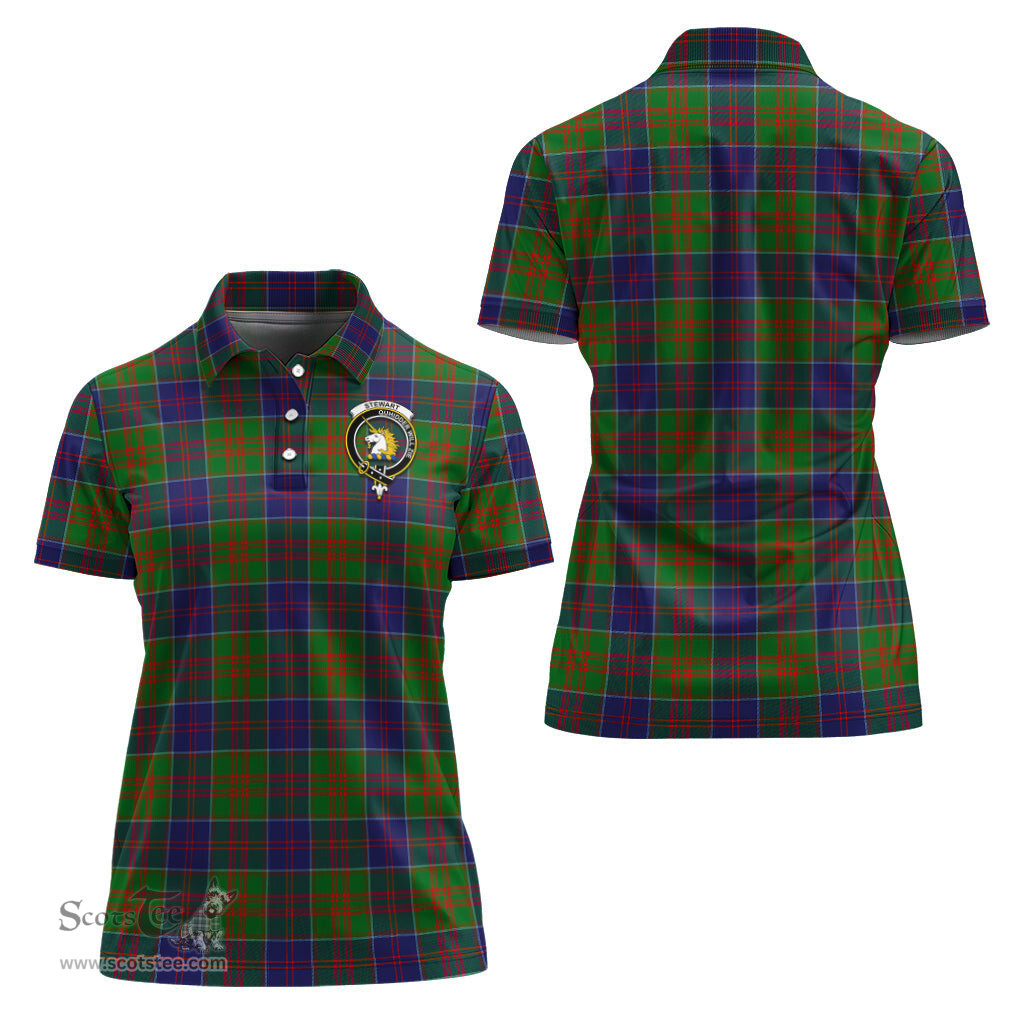 Scottish Stewart of Appin Hunting Modern Clan Tartan Polo Shirt with Family Crest For Women, Women's Scottish Polo Shirt Scottish Plaid Tartan Plaid - ScotsTee - scotstee.com