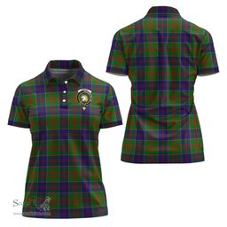 Scottish Stewart of Appin Hunting Modern Clan Tartan Polo Shirt with Family Crest For Women, Women's Scottish Polo Shirt Scottish Plaid Tartan Plaid - ScotsTee - scotstee.com