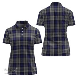 Scottish Napier Clan Tartan Polo Shirt For Women, Women's Scottish Polo Shirt Scottish Plaid Tartan Plaid - ScotsTee - scotstee.com