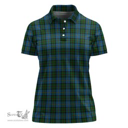 Scottish MacLeod Green Clan Tartan Polo Shirt For Women, Women's Scottish Polo Shirt Scottish Plaid Tartan Plaid - ScotsTee - scotstee.com