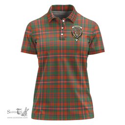 Scottish MacKinnon Ancient Clan Tartan Polo Shirt with Family Crest For Women, Women's Scottish Polo Shirt Scottish Plaid Tartan Plaid - ScotsTee - scotstee.com