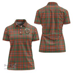 Scottish MacKinnon Ancient Clan Tartan Polo Shirt with Family Crest For Women, Women's Scottish Polo Shirt Scottish Plaid Tartan Plaid - ScotsTee - scotstee.com